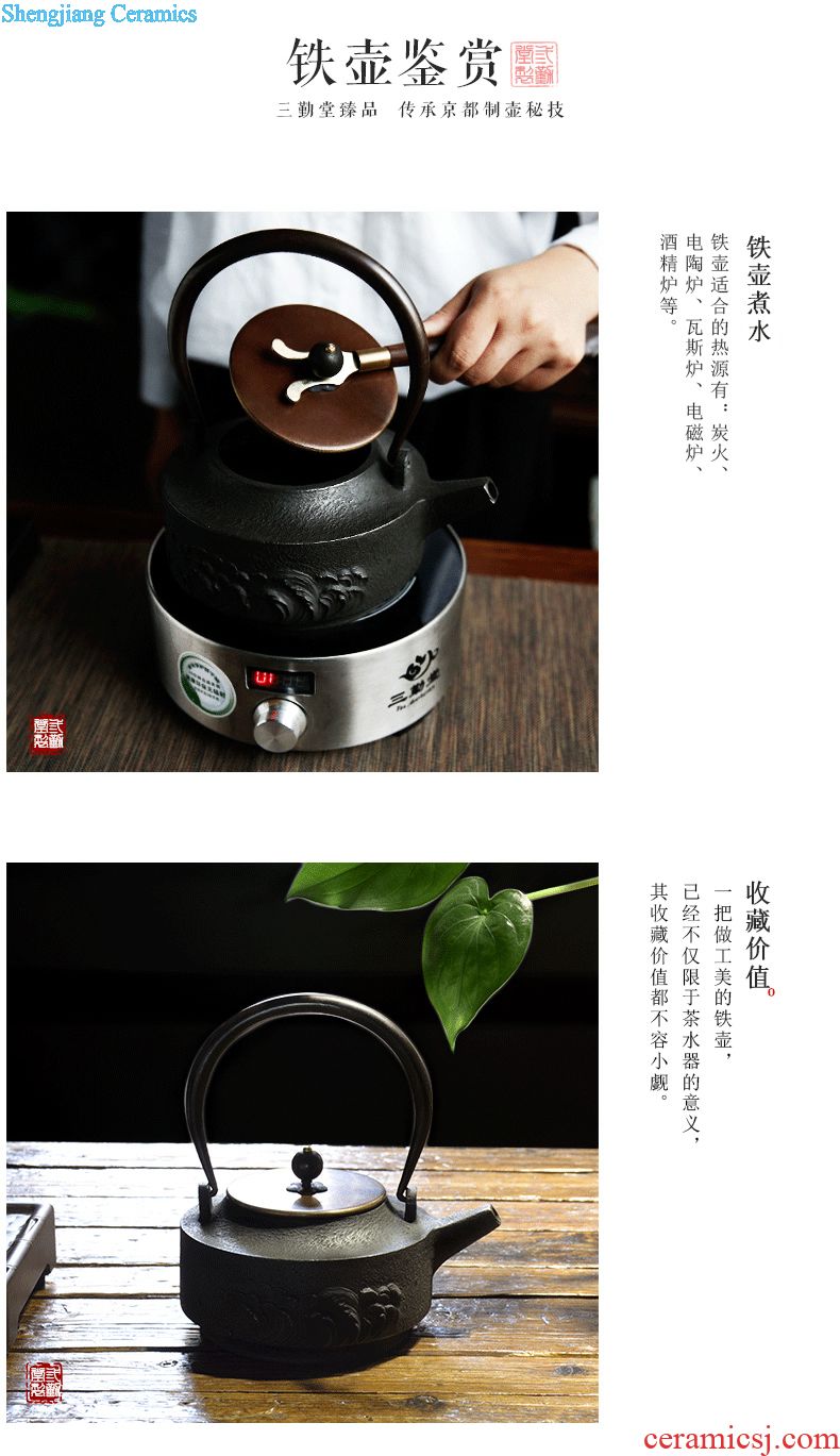The three regular crack cup a pot of two cups of jingdezhen ceramic portable travel TZS248 kung fu tea set hand grasp pot