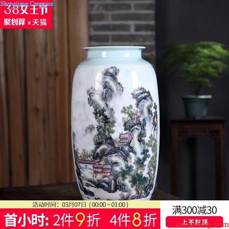 Jingdezhen ceramics Lotus flower large blue and white porcelain vases, flower adornment Process home furnishing articles sitting room