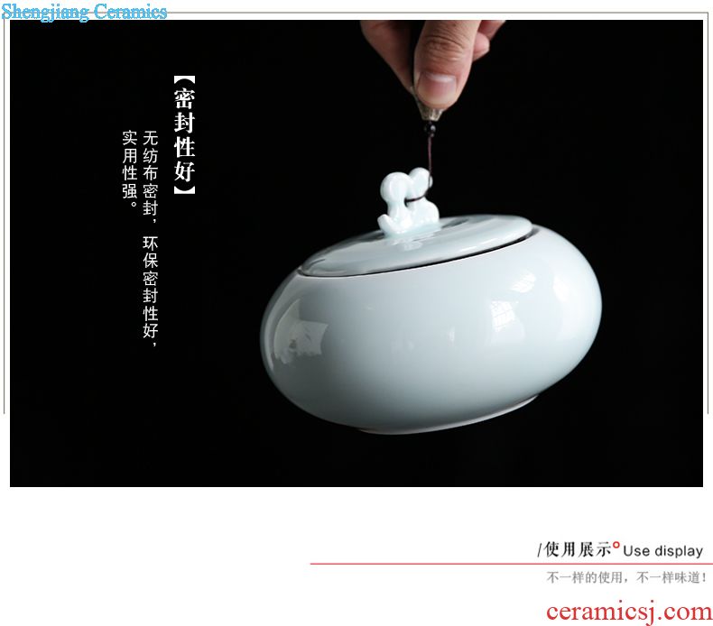 The three frequently Coarse pottery tea pot small retro seal pot jingdezhen domestic tea storage POTS S51085