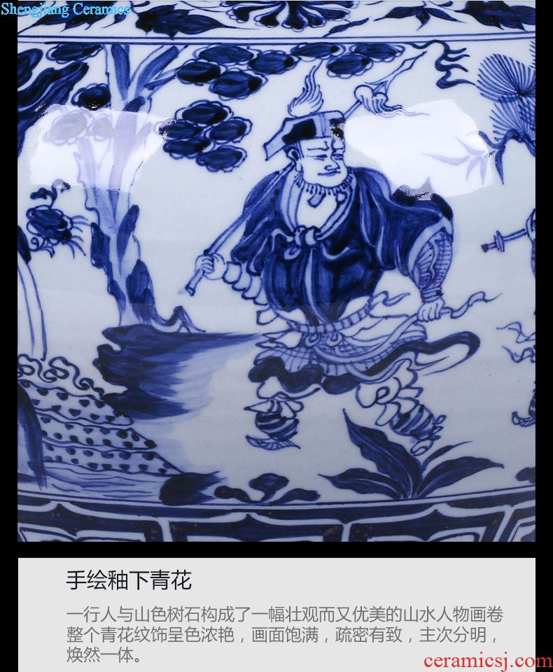 Jingdezhen ceramics hand-painted large vases, flower arrangement sitting room of Chinese style household adornment TV ark rich ancient frame furnishing articles