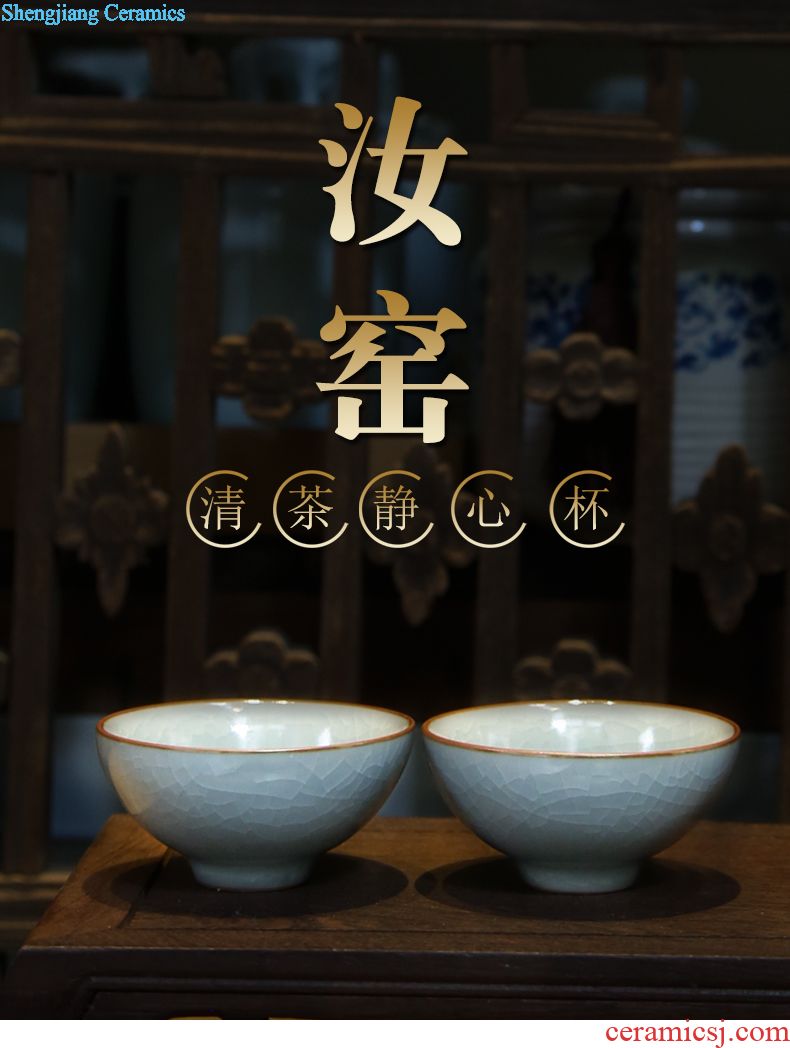 The three frequently ceramic cups with cover office cup Jingdezhen tea hand-painted glass tea cup S61016 meeting