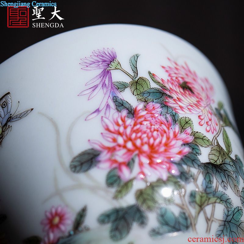 Holy big pure hand-painted ceramic masters cup alum red paint set of spring, summer, autumn and winter cup cup sample tea cup of jingdezhen tea service