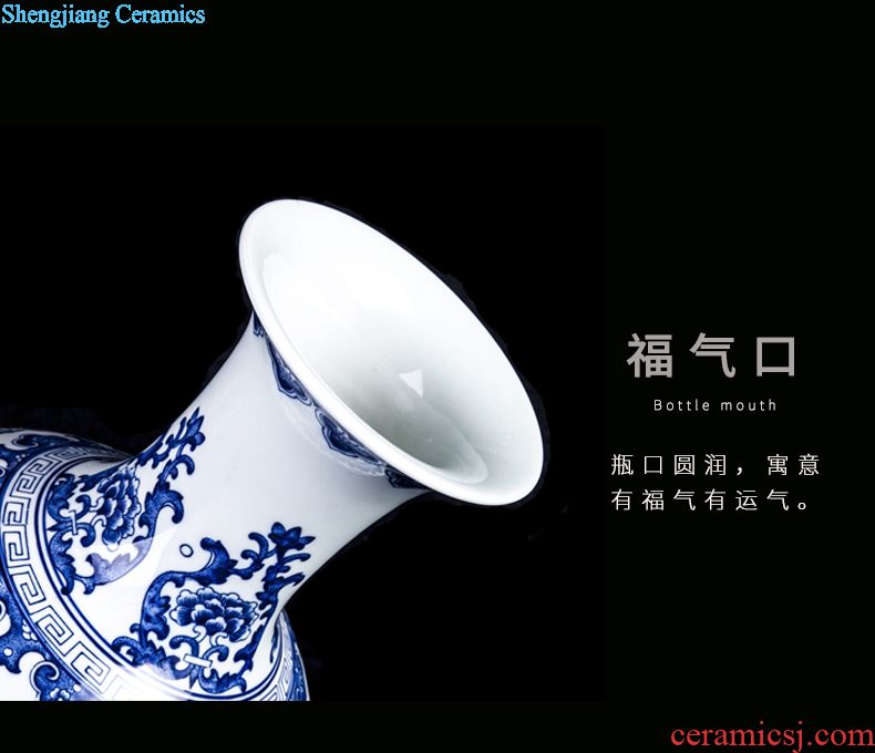 Jingdezhen ceramic large crack open a piece of writing brush washer kung fu suit antique tea wash tank crafts