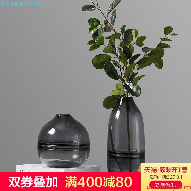 Creative household adornment contemporary and contracted furniture furnishing articles Fashionable sitting room landing simulation ceramics vase flowers