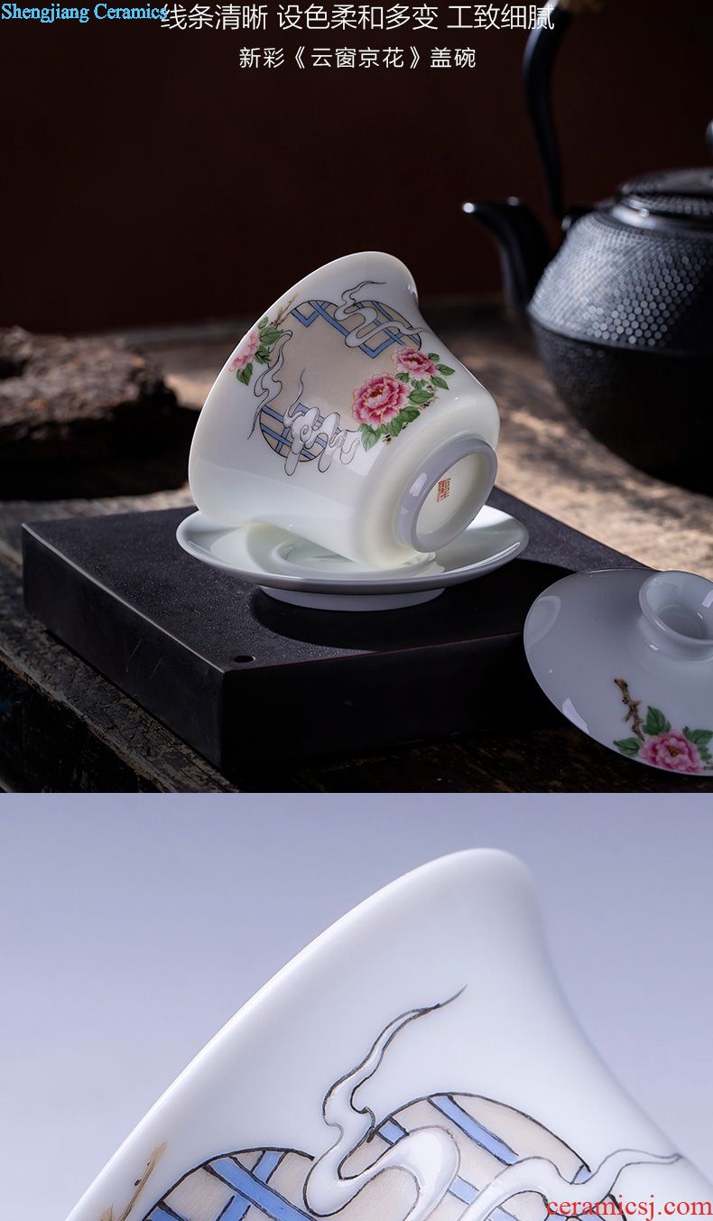 The big hand archaize ceramic sample tea cup jingdezhen blue and white fu lu masters cup all hand kung fu tea cups