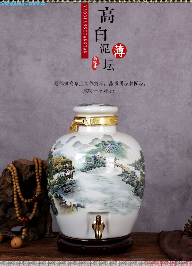 Jingdezhen ceramic antique wine jar sealing it home 10 jins of 50 pounds to wine bubble medicine wine liquor jugs