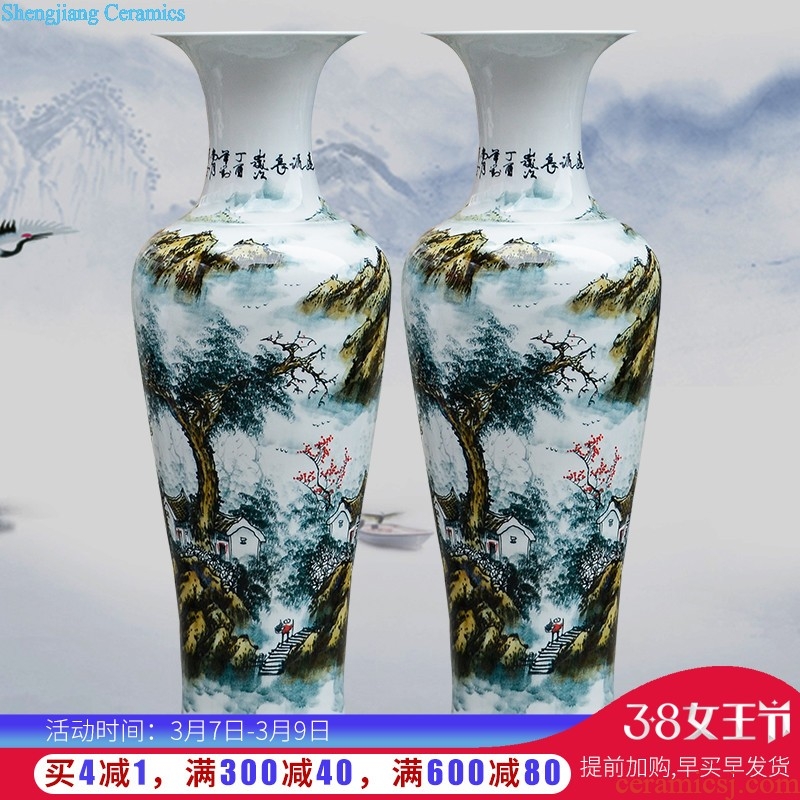 Jingdezhen ceramic antique hand-painted blue and white porcelain vases, flower arranging furnishing articles sitting room of Chinese style household Chinese wind decorations