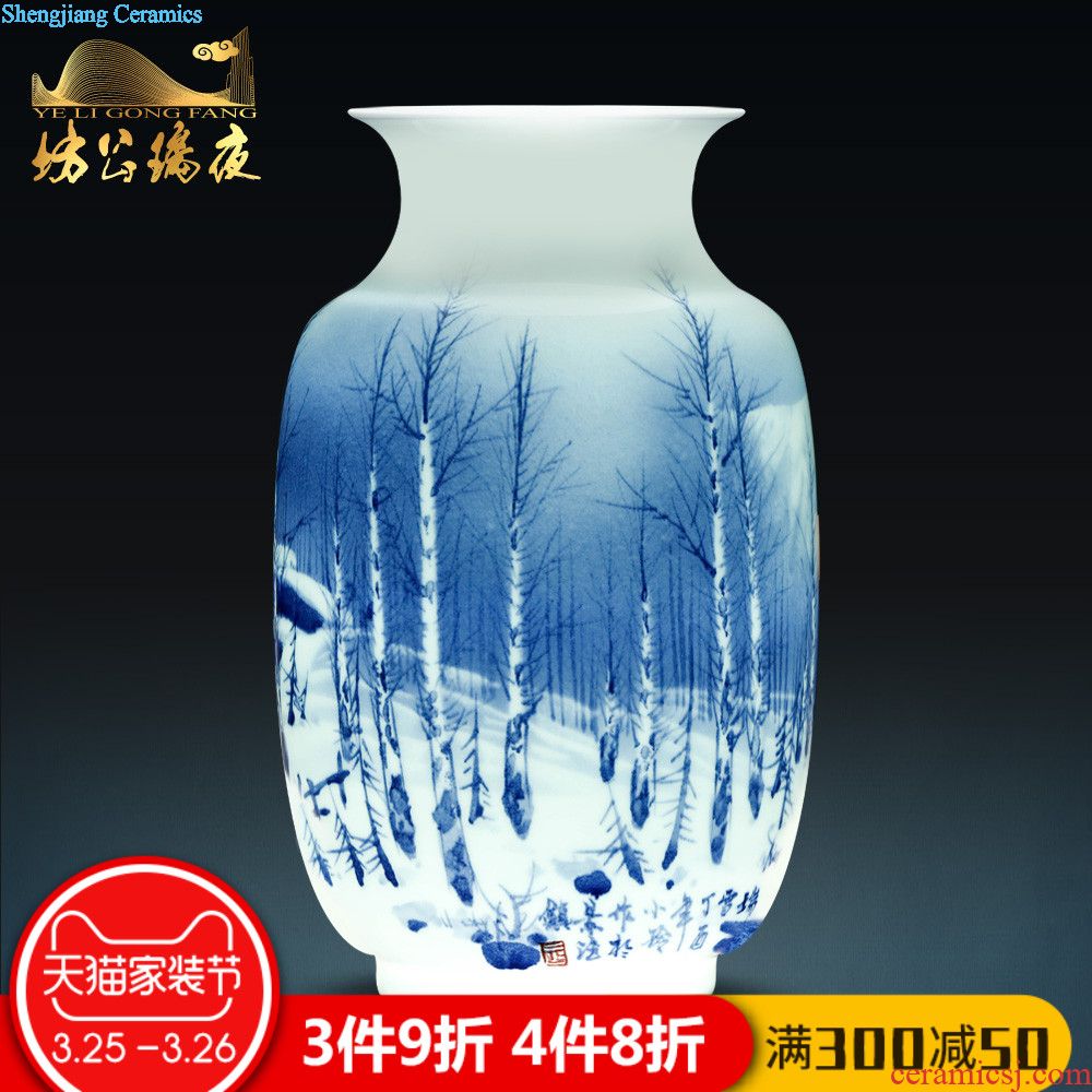 Jingdezhen ceramics vases, flower arranging hand-painted pastel spring brightness porch place Chinese style household arts and crafts