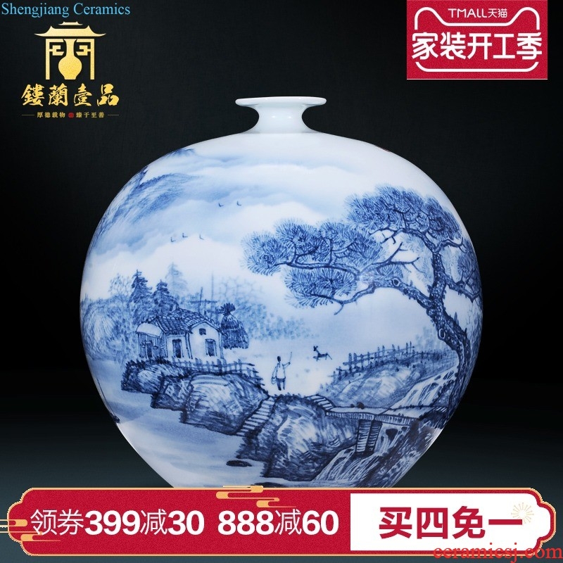 Jingdezhen ceramics hand-painted famille rose flower arranging large vases, sitting room of Chinese style household adornment desktop TV ark furnishing articles