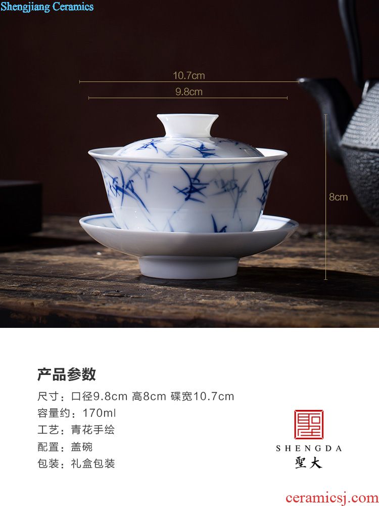 Santa teacups hand-painted ceramic kung fu to cup set of blue and white porcelain painting of flowers and birds cup sample tea cup cup of jingdezhen tea service master