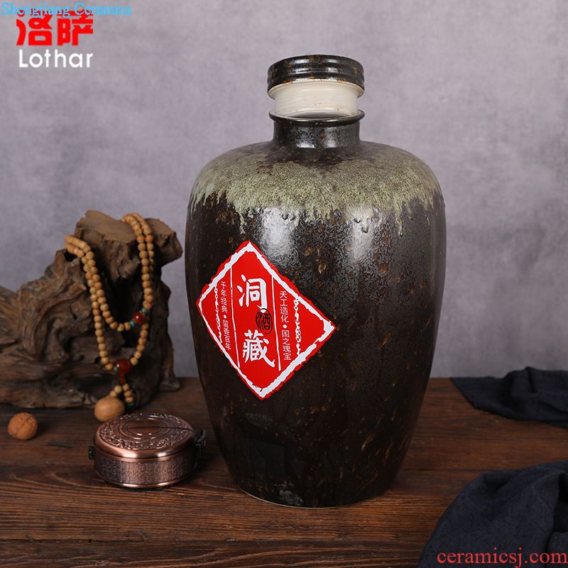 Jingdezhen ceramic jars 50 kg bottle wine wine jar GuanPing it hip seal belt filter tap