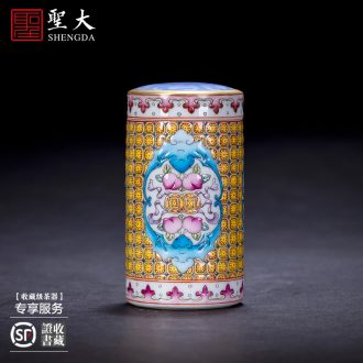 Holy big ceramic kung fu tea pot hand-painted color ink lake mountain beautiful sceneries teapot single pot of pure manual of jingdezhen tea service
