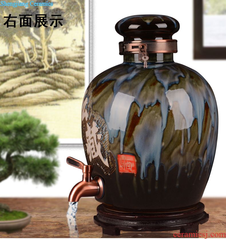 Ceramic bottle home antique Chinese liquor bottle 1 catty 5 jins of 10 small jars empty wine sealed jar