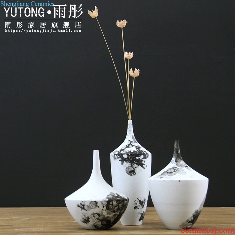 Rain tong home | jingdezhen ceramics kiln to manually change the mysterious style flower furnishing articles of modern Chinese style home