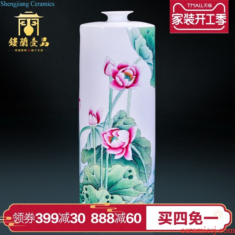 Jingdezhen ceramics hand-painted powder enamel new Chinese style household to decorate the sitting room of large cylinder collection cornucopia