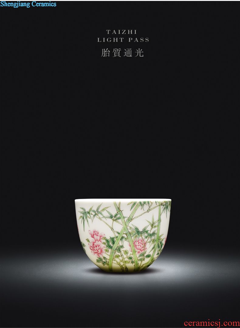 JingJun jingdezhen ceramics cups hand-painted color ink landscape teapot kung fu tea pot with a teapot