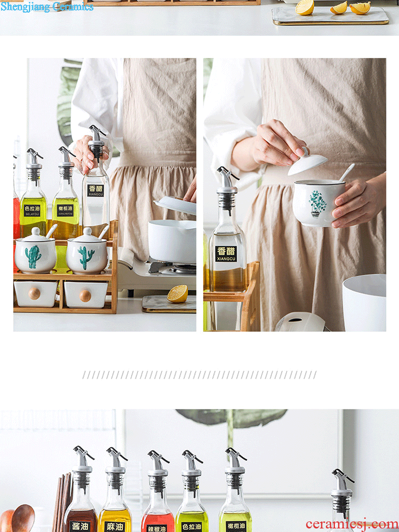 The Nordic idea kitchen ceramic seal pot grains coffee tea receive seasoning storage tank with cover
