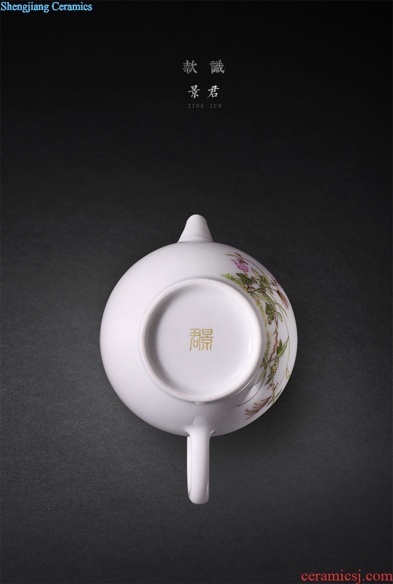 JingJun Jingdezhen longfeng hand-painted porcelain ceramic pot of bearing dry plate of a pot of ground mat tea table with porcelain tea