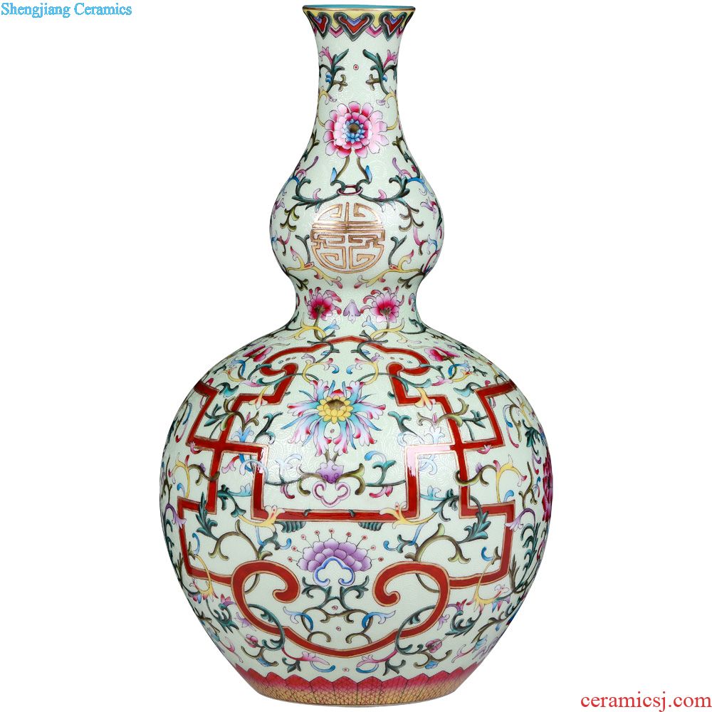 Jingdezhen ceramics imitation qing qianlong paint offering general LanLong grain can of home sitting room TV cabinet collection furnishing articles