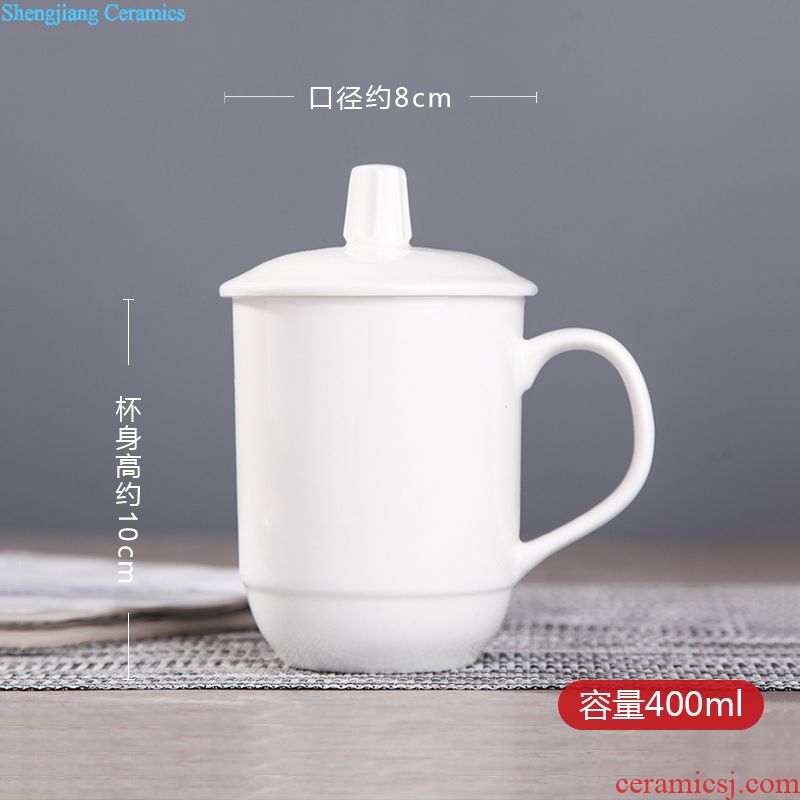 Jingdezhen ceramic cup with cover bone China large ceramic cups water glass cup gift cup custom office meeting