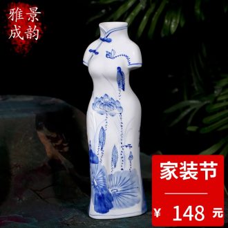 Jingdezhen decorative hand-painted porcelain rhyme furnishing articles quietly elegant of modern fashion crafts and gifts furnishing articles