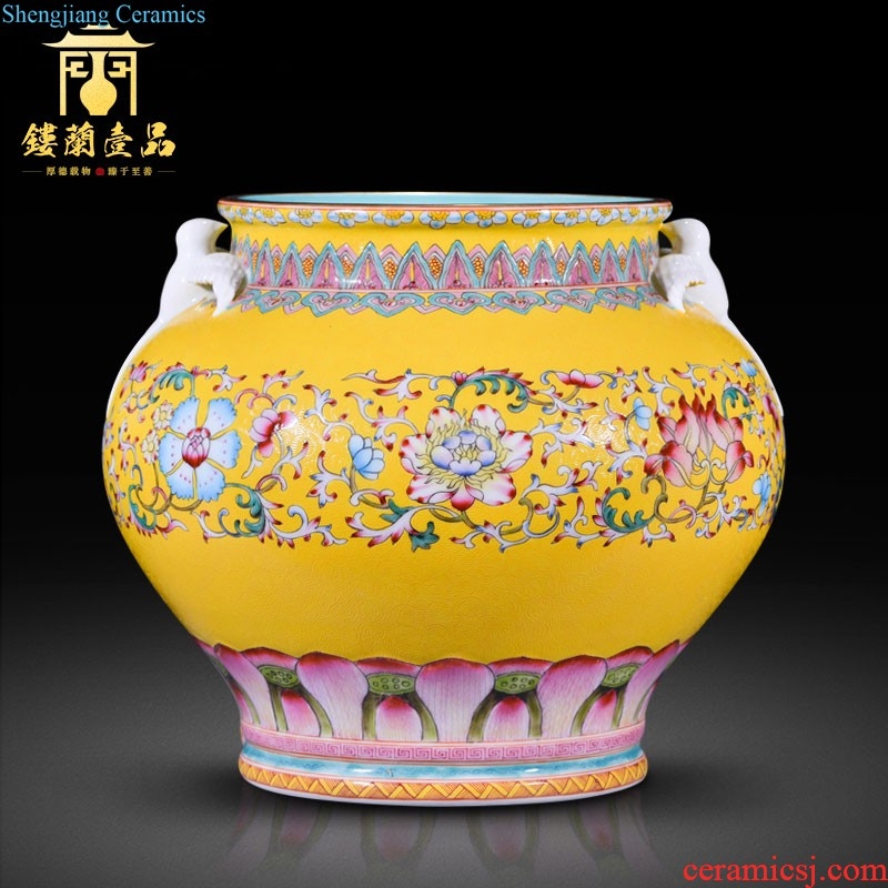 Jingdezhen ceramic hand-painted color ink paint drunken beauty home sitting room adornment collection of large vases, furnishing articles