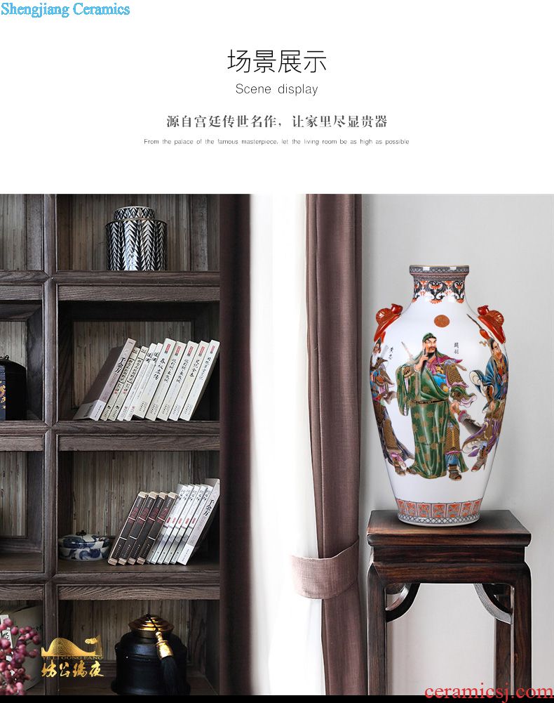 Jingdezhen ceramic vase imitation qing qianlong enamel color peacock flower implement Chinese style household adornment play furnishing articles