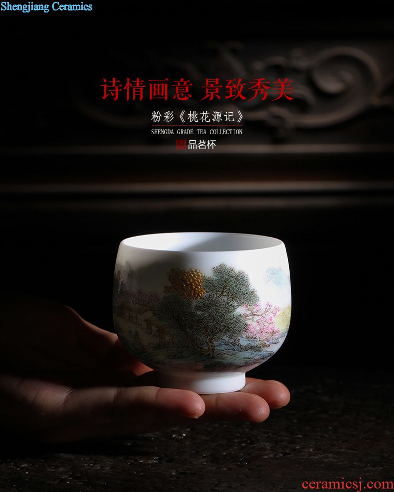 Santa teacups hand-painted ceramic kungfu amethyst glaze jingdezhen blue and white flower stone - master cup sample tea cup tea sets