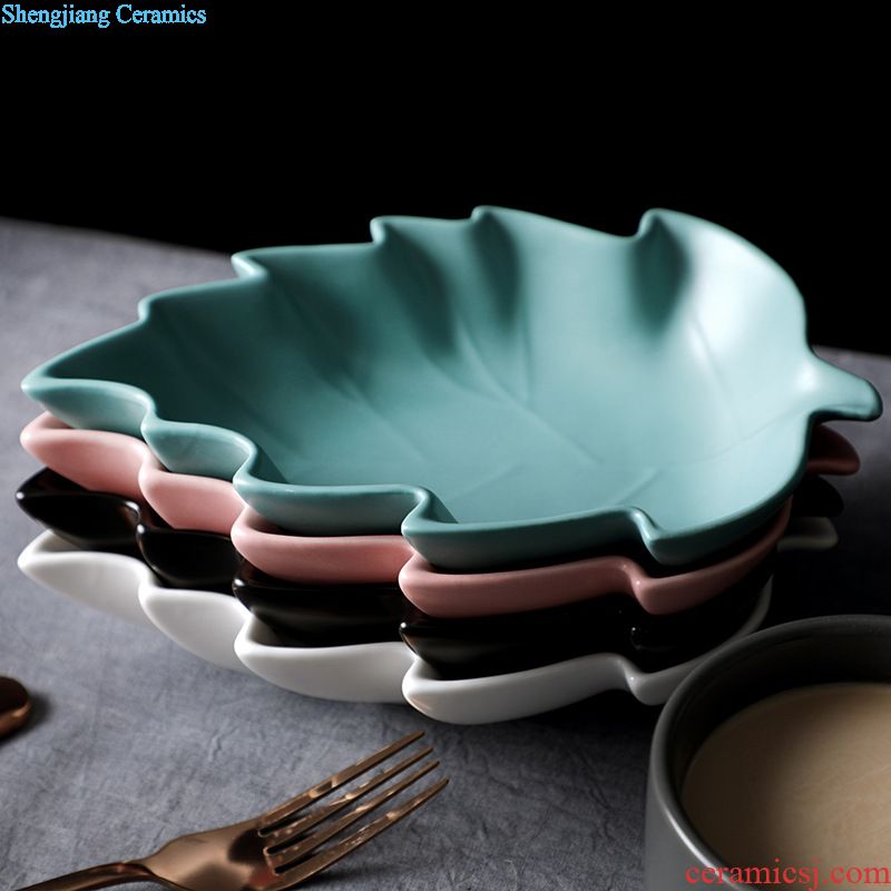 The Nordic idea glaze ceramic plate cheese plate dessert cake pan pizza packing plate western food dish plate
