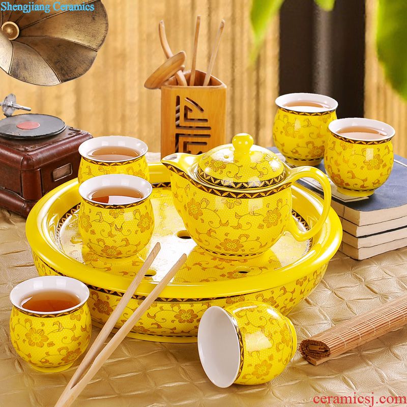 Tea tray tray circular contracted household jingdezhen ceramics kung fu tea water of blue and white porcelain tea sets tea saucer