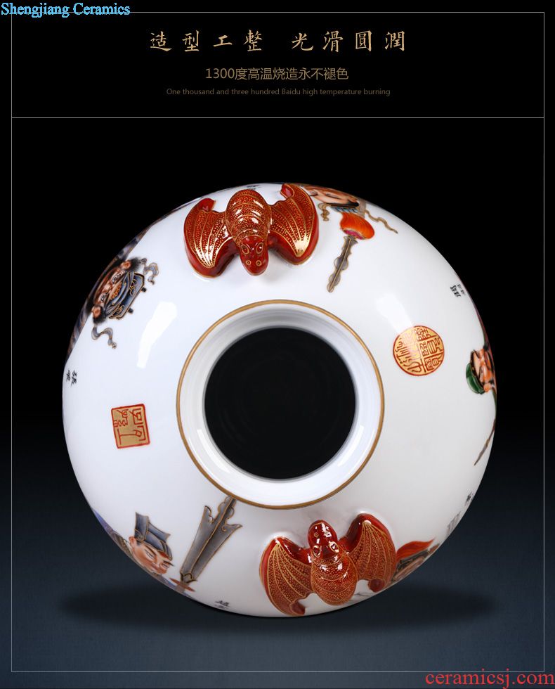 Jingdezhen ceramic vase imitation qing qianlong enamel color peacock flower implement Chinese style household adornment play furnishing articles