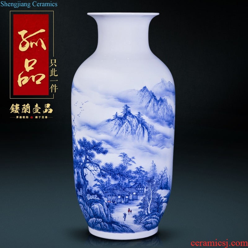 Jingdezhen ceramics hand-painted pastel flower arranging landing big new Chinese style household vase sitting room bedroom collection furnishing articles