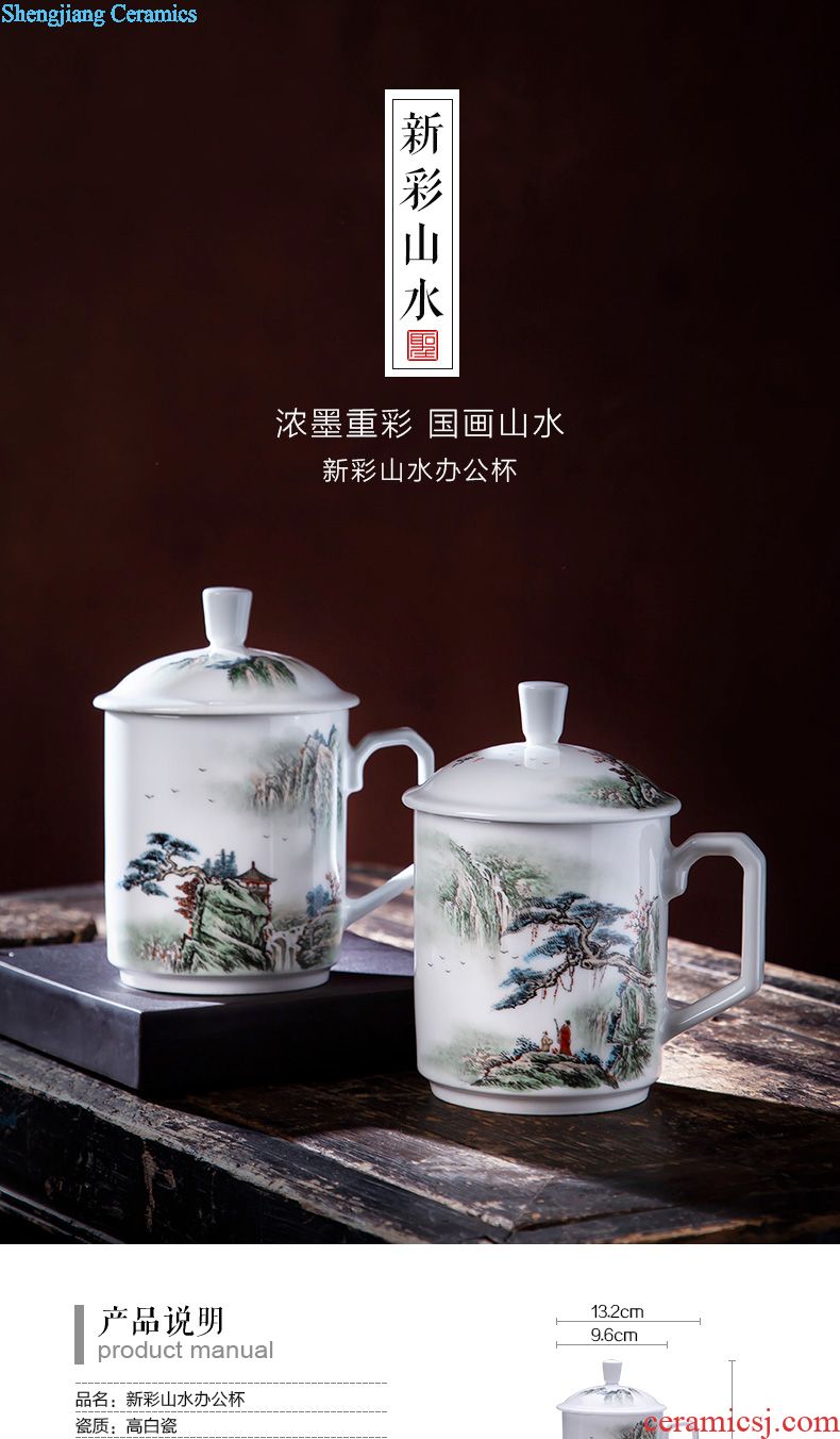 The big three to make tea tureen teacups hand-painted scenery of blue and white porcelain ceramic bowl full manual jingdezhen kung fu tea set