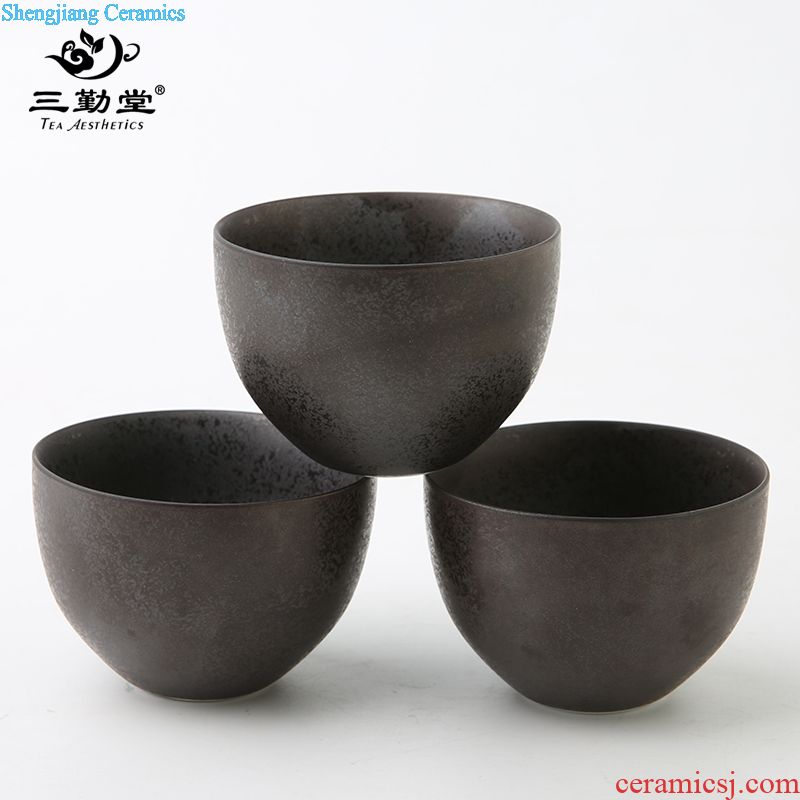 Three frequently metal glaze sample tea cup Jingdezhen ceramic kung fu tea set personal single cup size hand master cup