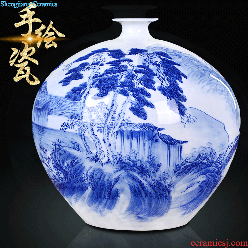 Jingdezhen blue and white porcelain features handmade ceramic vase Mei bottles of antique vase sitting room place home decoration