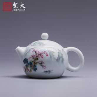 The big blue and white bamboo to buy hand-painted ceramic cover peace GaiWanCha lid all hand jingdezhen tea accessories