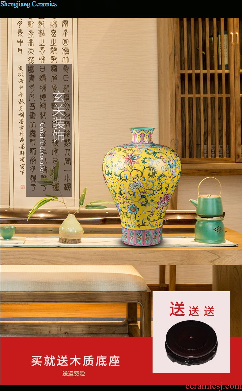 Jingdezhen ceramic ji mei red glaze bottled act the role ofing is tasted furnishing articles of new Chinese style household sitting room porch rich ancient frame porcelain