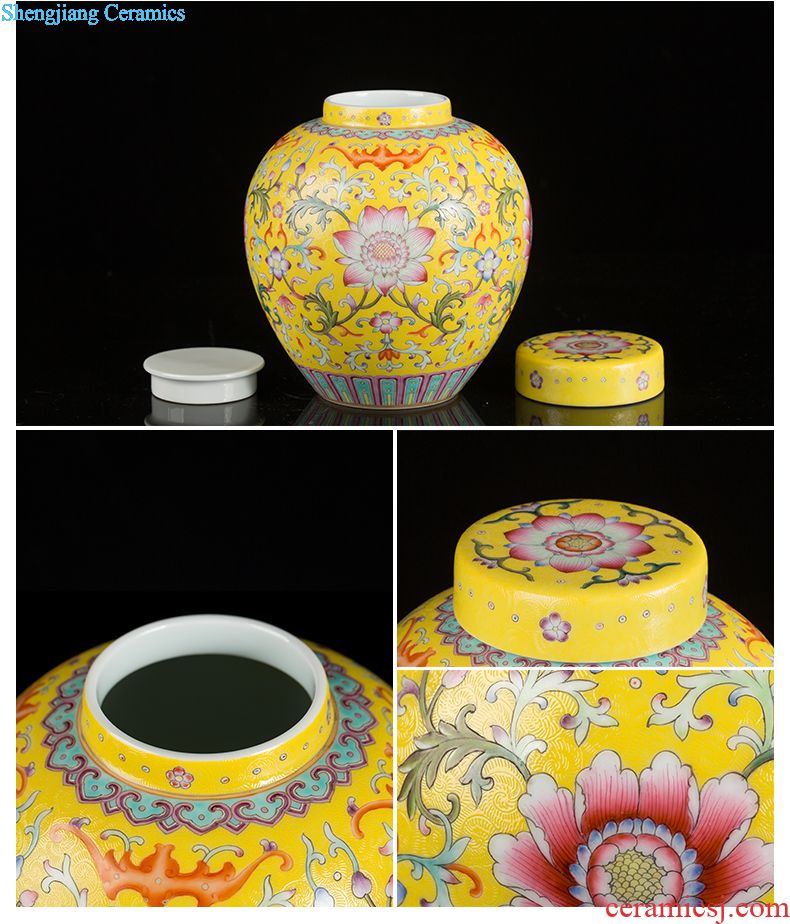 Jingdezhen ceramic manual tong qu caddy of new Chinese style household pu-erh tea seal save receives a large