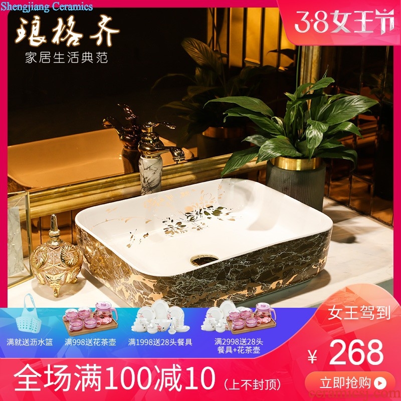 European household lavatory basin Chinese style restoring ancient ways art on the stage basin square ellipse ceramic toilet lavabo