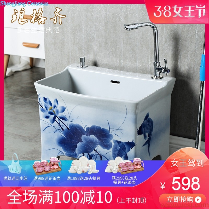 The stage basin of ink on the sink basin ceramic art basin of household toilet wash basin of the basin that wash a face