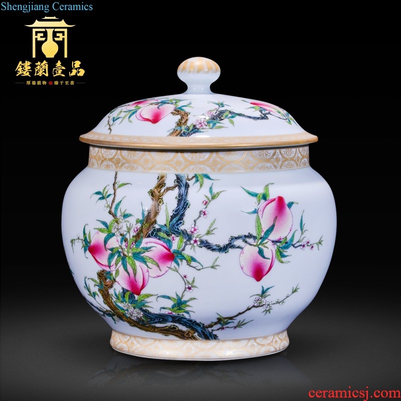 Hand-painted jingdezhen ceramics powder enamel vase peony flower arranging rich ancient frame of new Chinese style household furnishing articles sitting room collection