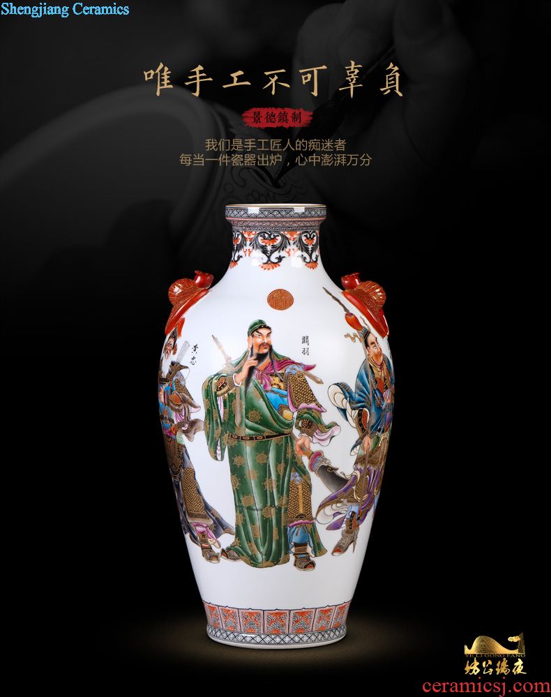 Jingdezhen ceramic vase imitation qing qianlong enamel color peacock flower implement Chinese style household adornment play furnishing articles