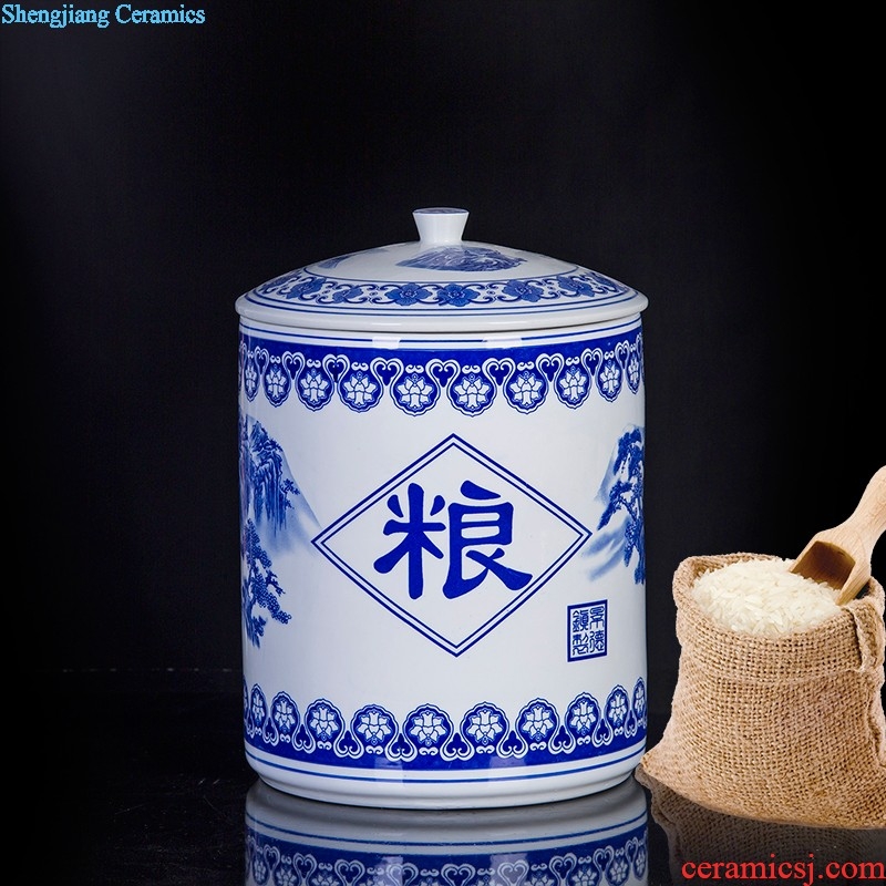 Jingdezhen ceramics antique blue-and-white bound branch lotus bottles of Chinese classical large Angle of the sitting room a few adornment furnishing articles