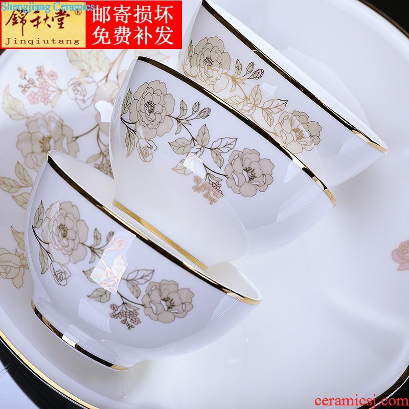 Jin qiu tong tableware suit jingdezhen ceramics european-style luxury phnom penh dishes suit household another amorous feelings