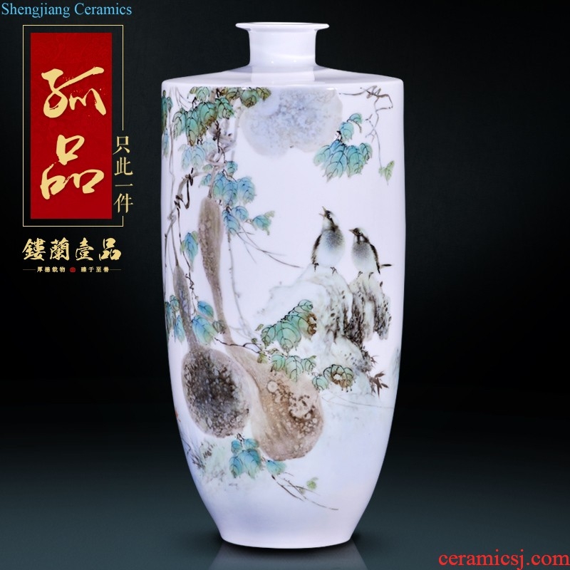 High-quality goods of jingdezhen ceramics hand-painted pastel jean high across the carp decorative vase collection of new Chinese style household furnishing articles