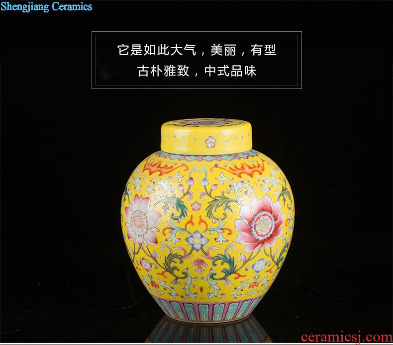 Jingdezhen ceramic manual tong qu caddy of new Chinese style household pu-erh tea seal save receives a large