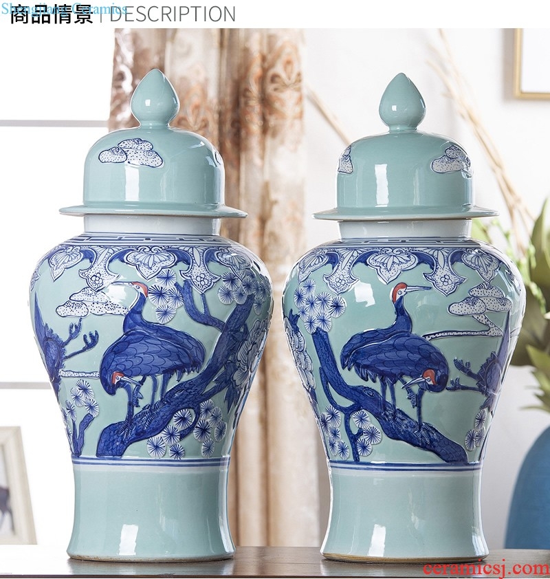 Jingdezhen ceramics celebrity hand-painted porcelain of blue and white porcelain vase household act the role ofing is tasted rich ancient frame large sitting room place