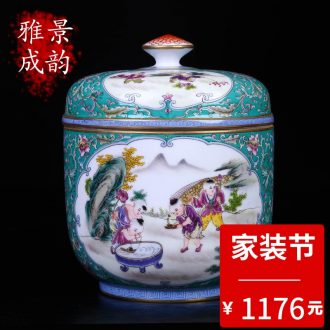 Jingdezhen ceramic household pu-erh tea seal save receives a large new Chinese porcelain decoration storage tank