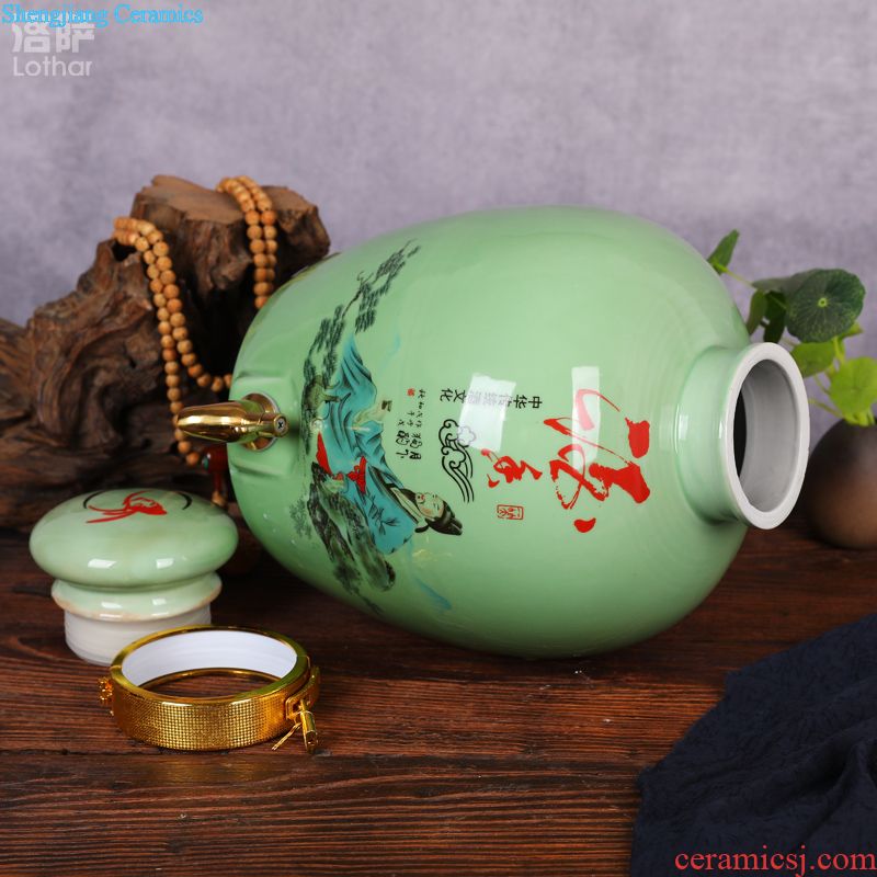 Jingdezhen ceramic barrel storage tank tea cake oil cylinder tank 20 jins of 50 kg of flour ricer box moistureproof bacon cylinder altar