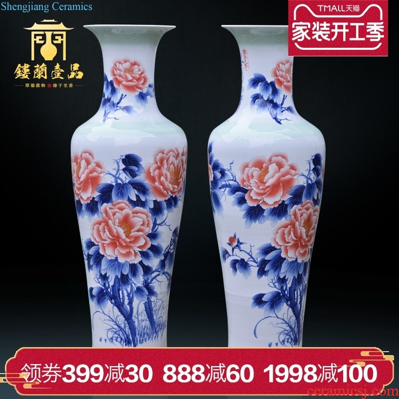 Jingdezhen ceramics has a long history of large vases, new Chinese style villa living room hotel opening furnishing articles